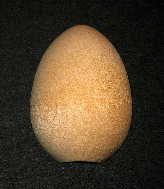 SPLIT Wood Hen Egg - 2-1/2" Tall x 7/8" Thick